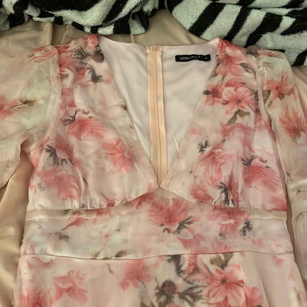 Deep V floral dress